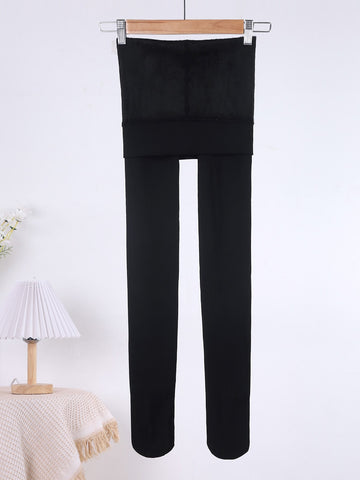 1pair Women Black Fashionable Tights For Daily Decoration