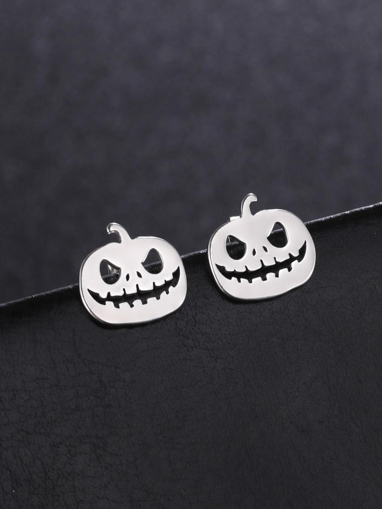 1pc Halloween Pumpkin Stud Earrings, Stainless Steel Jewelry