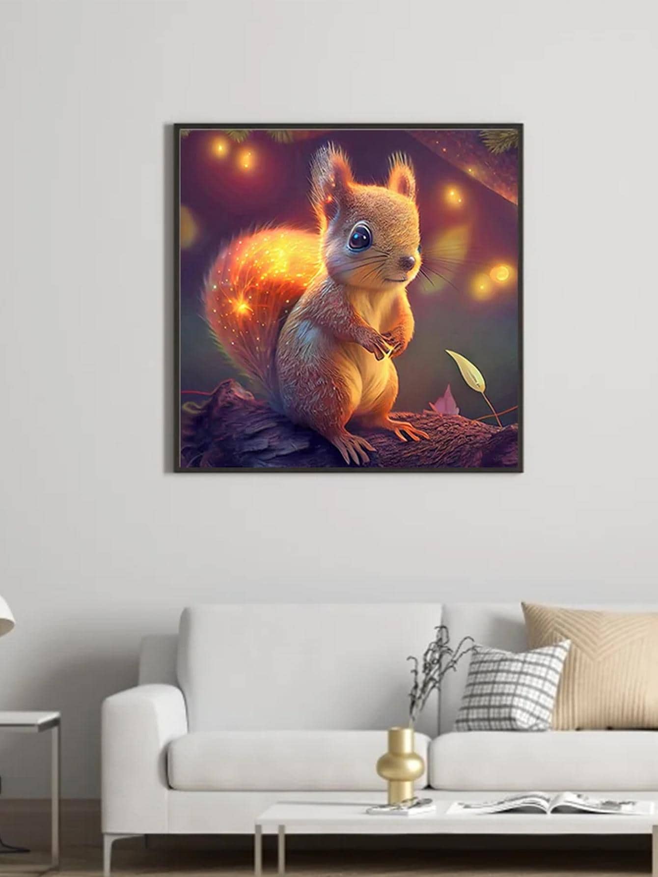 Squirrel Pattern DIY Diamond Unframed Painting