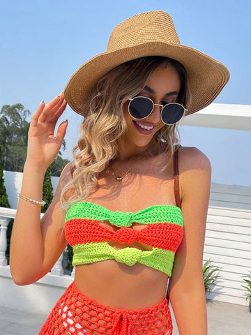 Colorblock Bandeau Cover Up Top