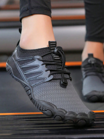 Sporty Sneakers For Men, Drawstring Front Creek Shoes