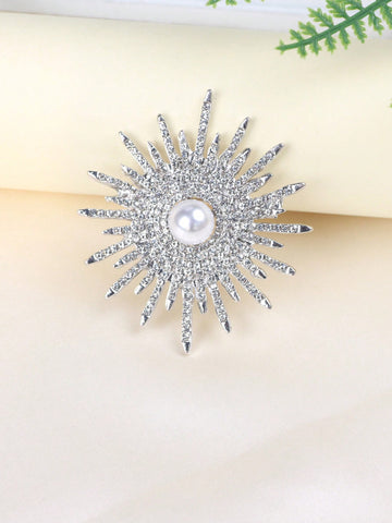 1pc High-End Luxurious Rhinestone-Encrusted Sunflower Brooch Women's Gift For Festival