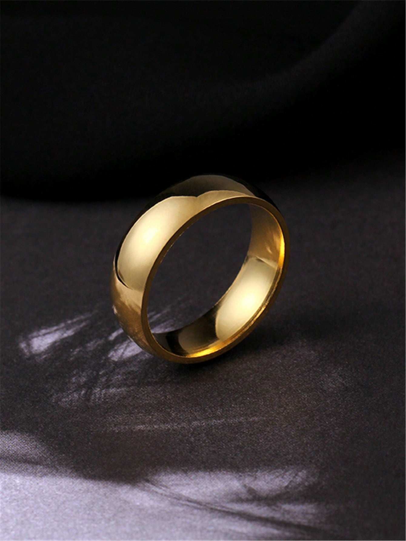 1pc Fashion Stainless Steel Bright Ring For Men Women For Daily Decoration