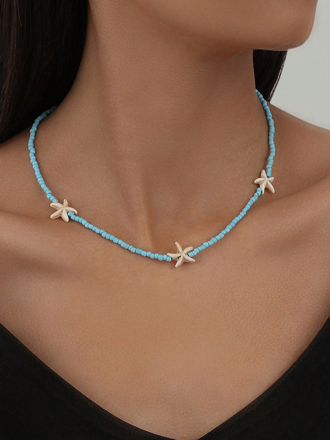 Starfish Decor Beaded Necklace