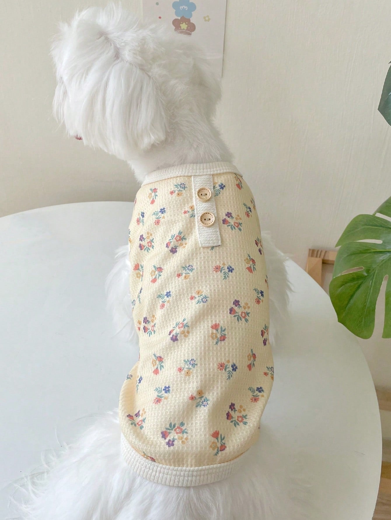 1pc Flower Print Pet Tank For Dog And Cat For Summer