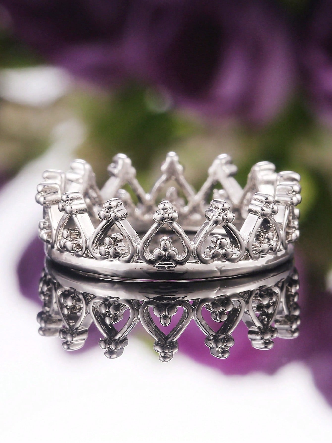 1pc Fashionable Crown Design Ring For Women For Daily Decoration
