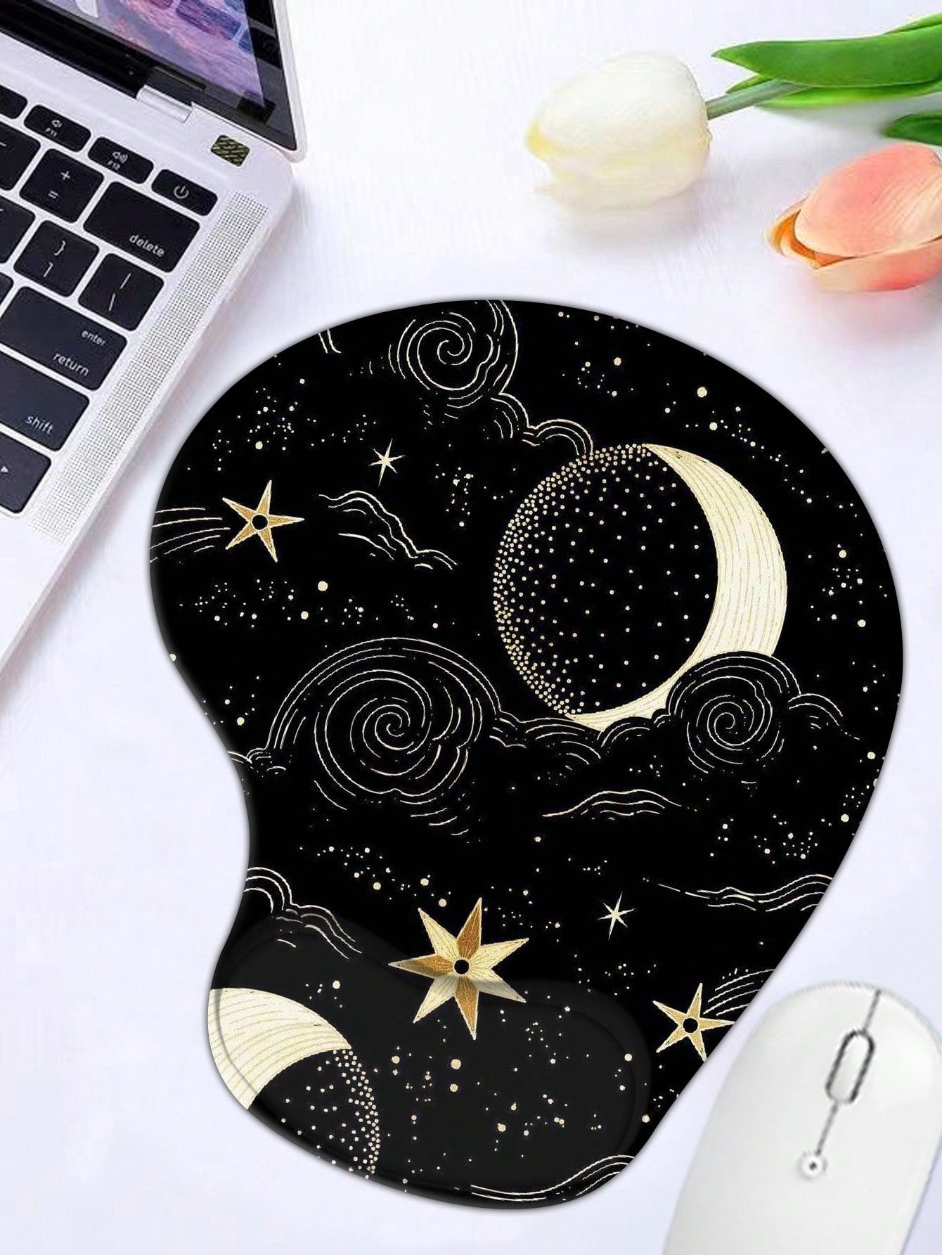 Star Pattern Mouse Pad With Wrist Rest