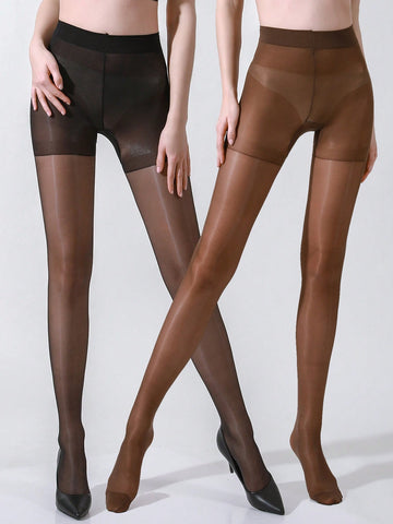 2pairs Solid Tights