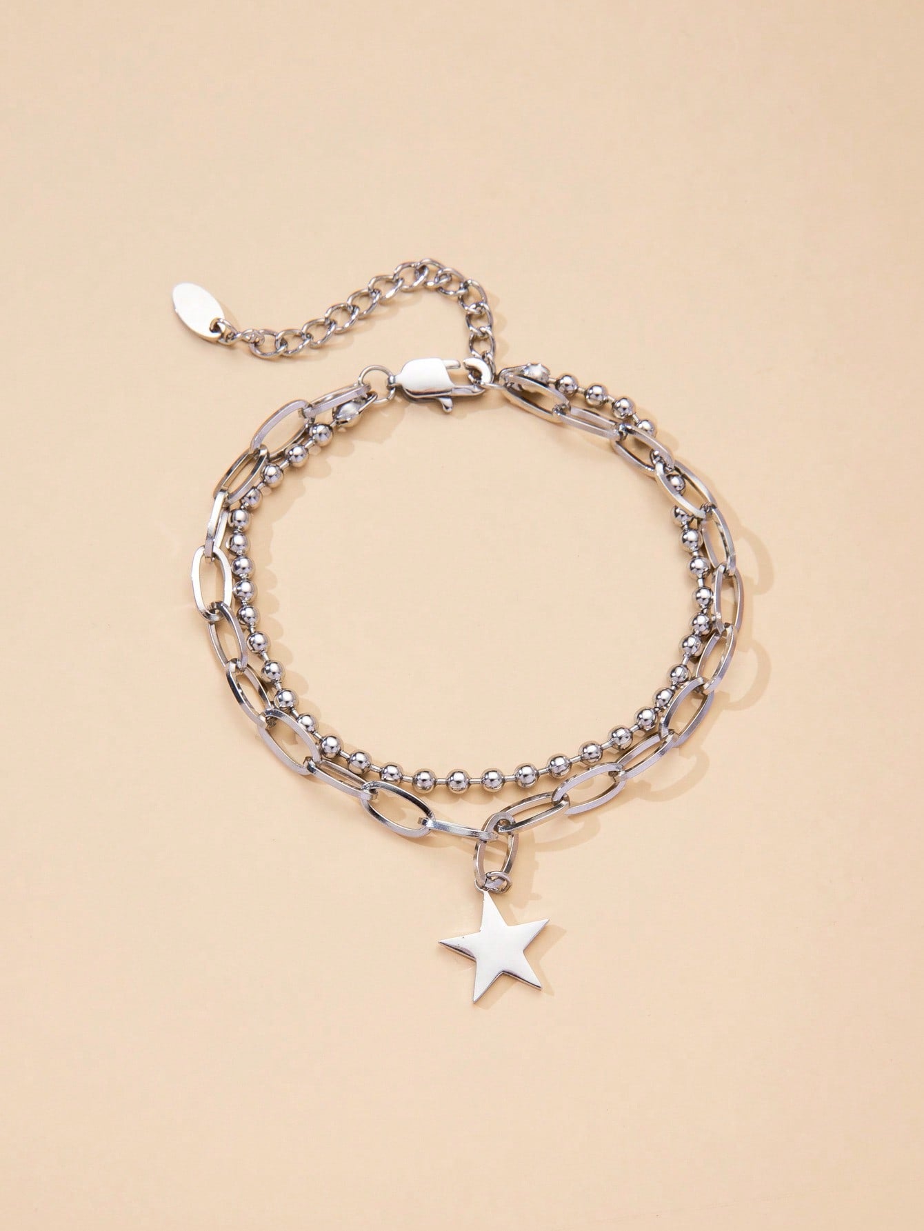 1pc Star Charm Decoration Stainless Steel Chain Bracelet For Girlfriend Birthday Gift