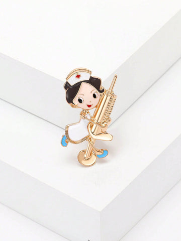 1pc Fashion Zinc Alloy Nurse Design Brooch For Women For Daily Life