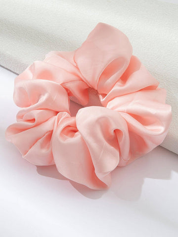 1pc Minimalist & Fashionable Wide & Smooth & Solid Color Hair Scrunchie For Women