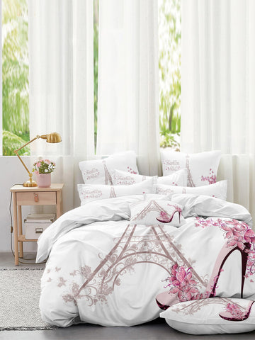 3pcs/set Tower Pattern Duvet Cover Set(1 Duvet Cover & 2 Pillowcase) Modern Polyester Bedding Set For Home, All Season