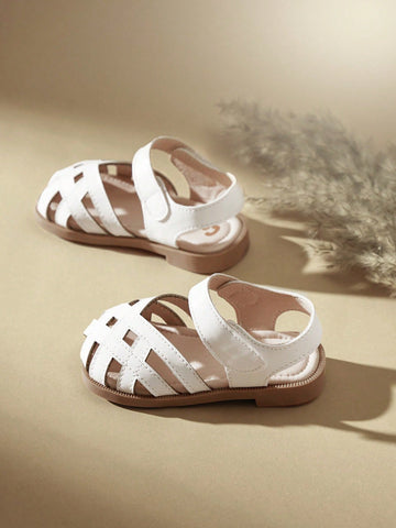 Baby Criss Cross Hook-and-loop Fastener Minimalist Ankle Strap Sandals For Summer