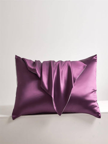 1pc Plain Satin Pillowcase Without Filler, Minimalist Pillow Cover For Bedroom