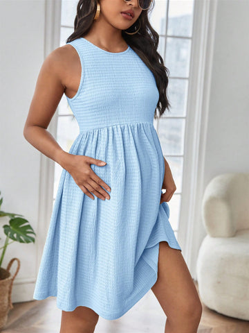 Maternity Solid Sleeveless Dress