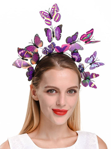 1pc Women Butterfly Decor Fashion Costume Headband, For Party
