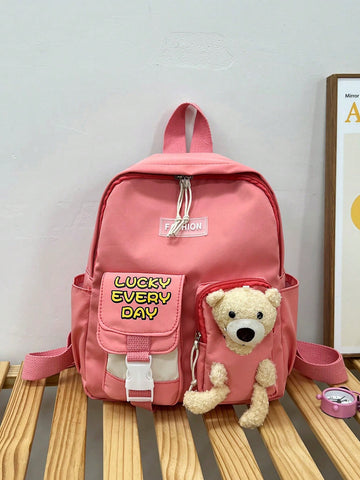 Kids Cartoon Bear Decor Backpack