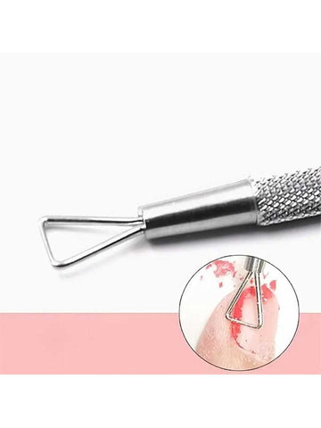1pc Stainless Steel Cuticle Pusher And Remover, Modern Silver Nail Dead Skin Pusher For Home