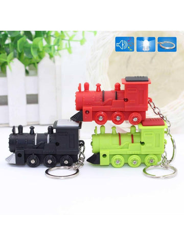 3Pcs Trains Party Favors Train Keychain Light Up Backpack, Party Birthday Supplies Fun LED Light Up Keychains Classroom Rewards Bag Filler