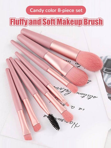 8pcs Portable Fluffy And Soft Makeup Brush