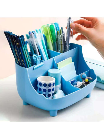 1 sofa-shaped pen holder, multi-functional and large-capacity pen holder, 6 compartments, small cosmetics storage box