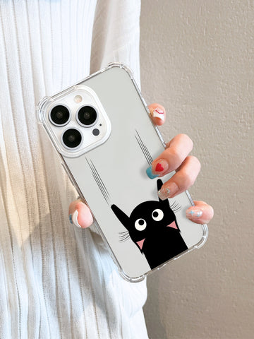 cute cartoon phone case Compatible With iPhone 15 pro max, lovely cat shock proof phone case Compatible With Samsung Galaxy A52, transparent protection case Compatible With iPhone 11.