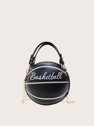 1pc Mini Girls' Letter Basketball Bag, Handbag & Crossbody Bag, Suitable For Daily Use