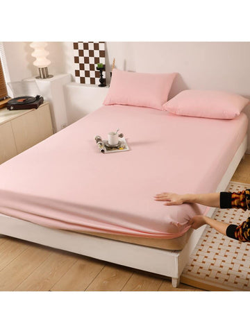 1pc Solid Color Brushed Bed Sheet, Bedding