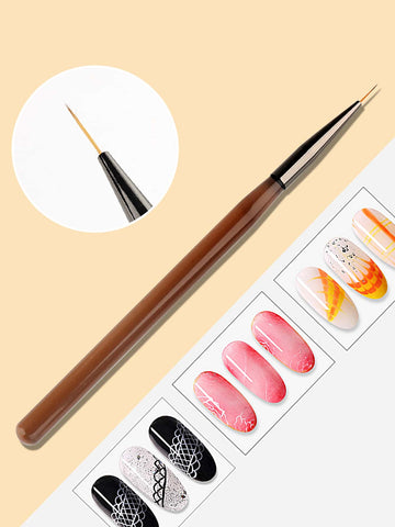 1pc Nail Art Liner Brush For Manicure French Stripe Acrylic Brush Extension Pen For Nail Polish Painting Drawing Brush