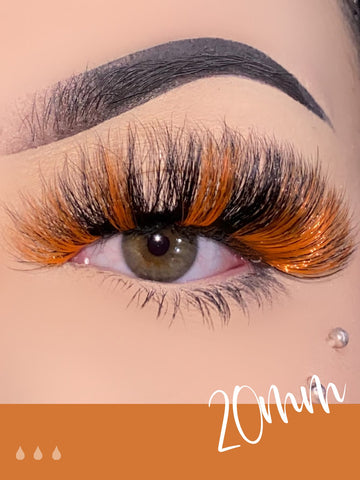 Brown Full false lashes,1Pc 20mm Faux mink Fluffy Colorful False Eyelashes For Festivals makeup