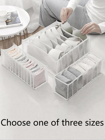 1pc Multi-grid Underwear Storage Box, Modern Fiber Sock Underwear Organizer Divider For Home