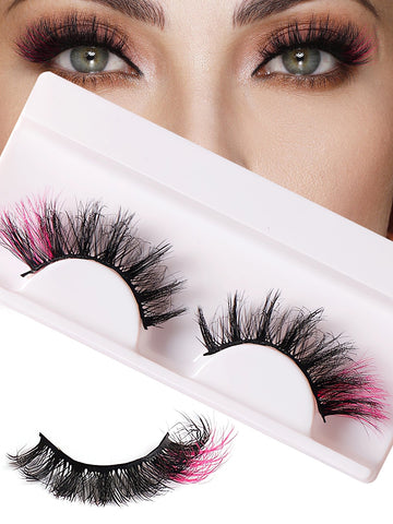 1 Pair (full Strip) Charming Red False Eyelashes With Natural Curl, Volume & Irregular Cross Design, Lightweight, Realistic Look, Non-irritating, Reusable, Easy To Apply And Carry For Daily Use, Length: 10-17mm