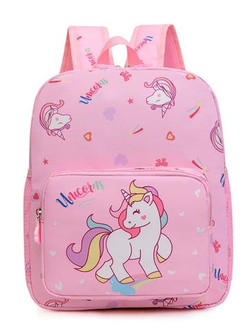 Children's Unicorn Printed Backpack For Kindergarten, Double-shoulder Bag