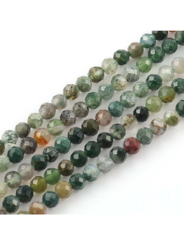 1 strand Faceted agate 2/3/4mm Natural Stone Bead DIY Loose Beads For Beach Jewelry Making Waist Beads Women Gift Accessories