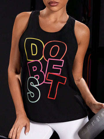 Letter Graphic Sports Tank Top