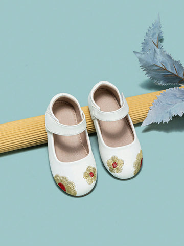 Cute And Fashionable Flower Decor Flat Ballet Shoes For Infant Girls