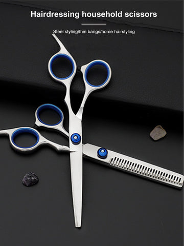 2pcs/set 6-inch Stainless Steel Scissors For Thinning And Cutting Hair, Professional Hairdressing Shears For Haircut And Styling