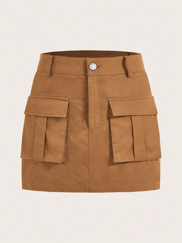 Women'S Camouflage Workwear Cargo Mini Skirt