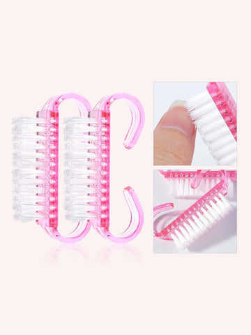 2pcs Cosmetic Brushes Perfect For Nail Art Dusting, Mini Dust Brush, Cleaning Brush, Hard Brush For Nails And Fingers