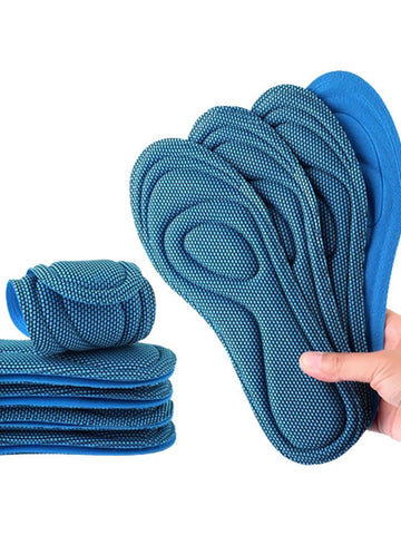 1pair 5D Memory Foam Orthopedic Insole, Men's Shoes Women's Nano Antibacterial Deodorant Insole Sweat Absorption Running Pad Massage Sports Insole