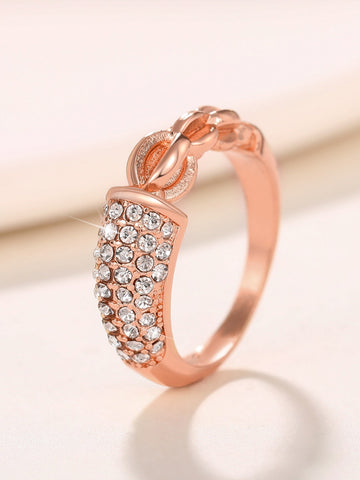 1 PC Elegant Cubic Zirconia Ring For Women For Wedding Engagement Party Jewelry Valentine's Day Gift