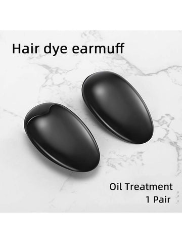 1pair Plastic Ear Cover For Oil Treatment & Hair Dyeing, Protective Ear Muffs For Beauty Salon Or Hairdressing, Soft Rubber Ear Protector, Professional Use, Opp Bag Packaging
