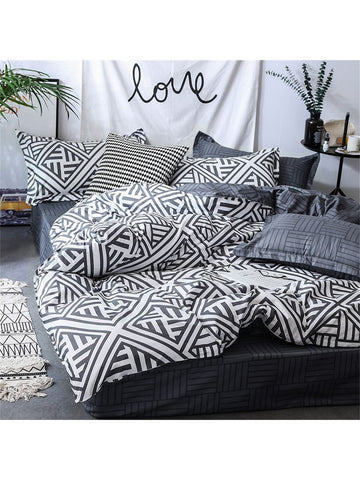 1 Set Polyester Floral Printed Duvet Cover & Pillowcases Bedding Set, 3 Pieces
