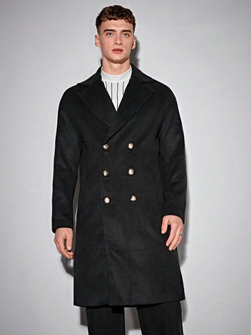 Loose Fit Men's Double Breasted Overcoat