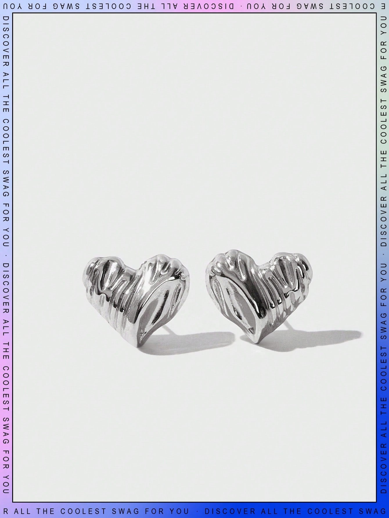 1Pair Light Luxury Elegant Stainless Steel 3D Heart Shaped Stud Earring