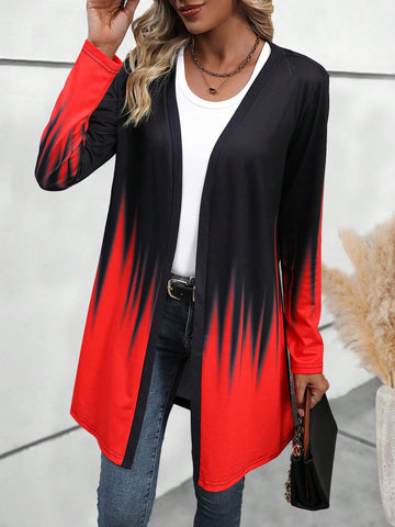 Two Tone Open Front Coat