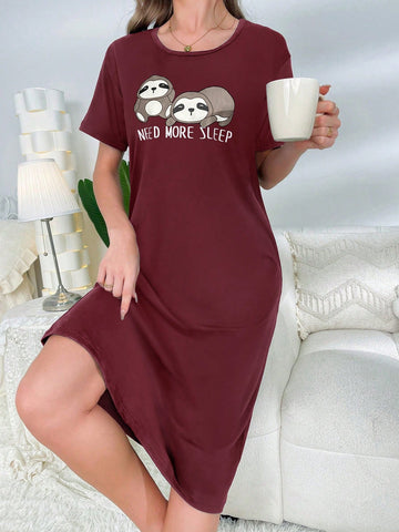 Sloth & Letter Graphic Nightdress