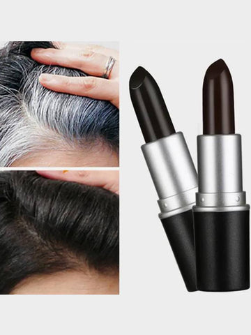 2pcs Disposable Hair Dye Sticks, Root Touch Up Pen, Instantly Cover Gray Hair, Black, Mouth Lipstick Shaped