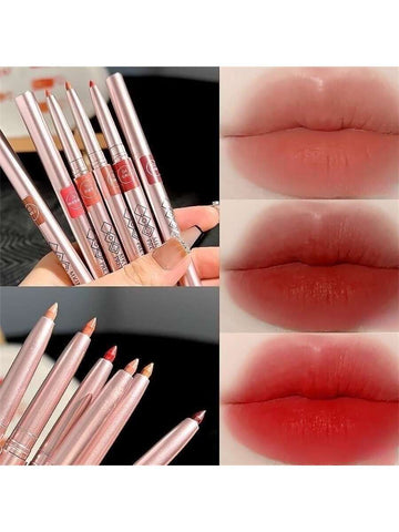 Lip Liner Pencil Twist-up Waterproof Long-lasting Matte & Velvet Lip Pen For Women's Makeup