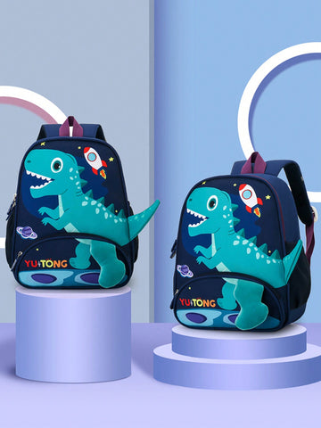 1pc Small Backpack For 3-year-old Toddler, Cartoon Dinosaur Design, Kindergarten School Bag, Children Backpack With Dual Shoulder Straps